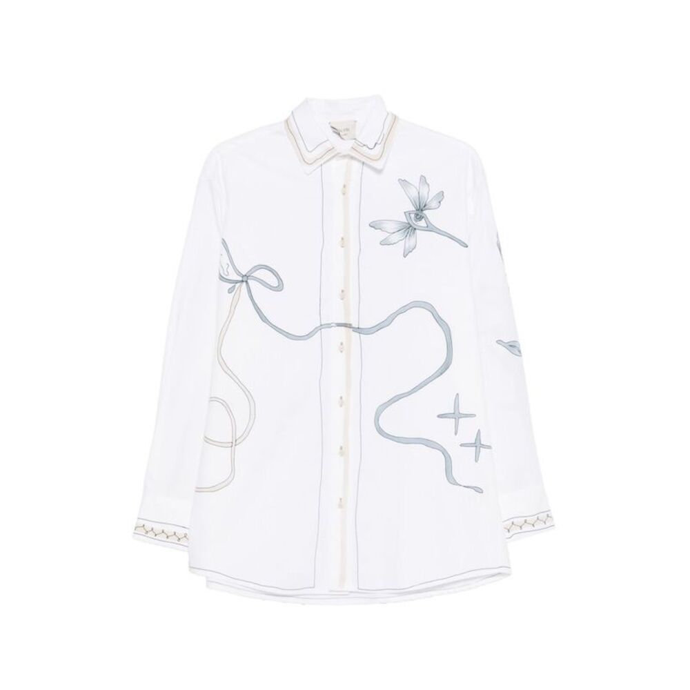 Alysi Women's Silk & Nylon Printed Cotton Shirt
